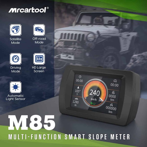 MRCARTOOL M85 Multi-function HUD GPS Inclinometer Slope Meter for Off-Road SUV Vehicles