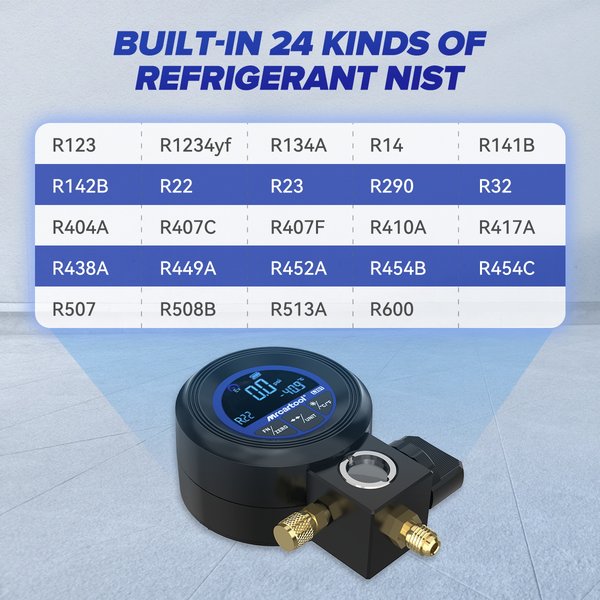 MRCARTOOL L201 24-REFRIGERANT MODEL DIGITAL MANIFOLD GAUGE