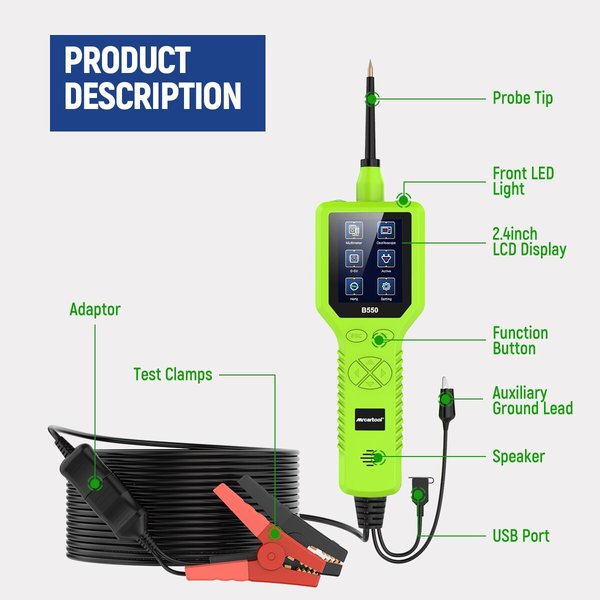 MRCARTOOL B550 Automotive Circuit Tester With LED Display