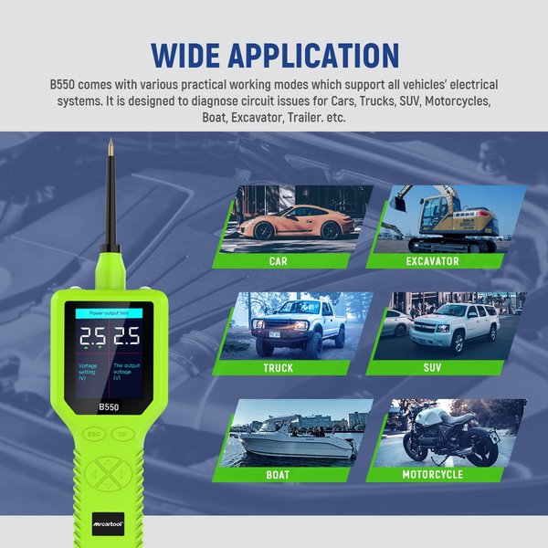 MRCARTOOL B550 Automotive Circuit Tester With LED Display