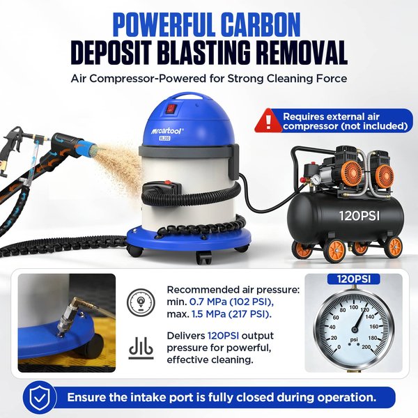BL200 Walnut shell Sand Blaster For Carbon Deposits Cleaning