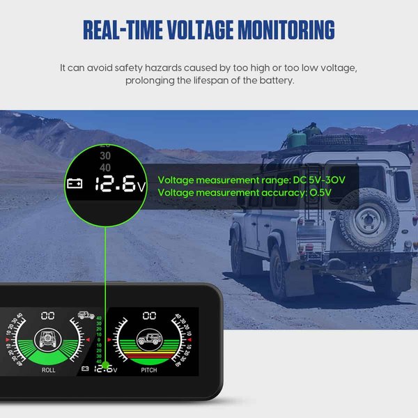 MRCARTOOL M50 GPS Smart Inclinometer Digital Inclinometer Guage for Off-Road SUV Vehicles GPS HUD