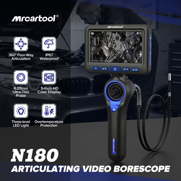 N180 Borescope Cylinder Inspection 360° Waterproof Endoscope Camera