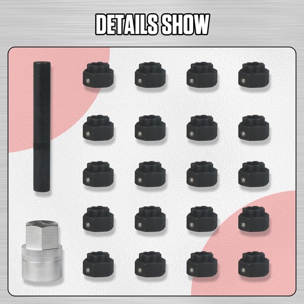 MRCARTOOL 22pcs Locking Lug Nut Removal Tool​ for BMW