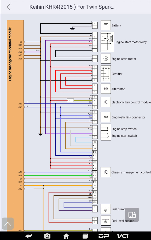 MOTOMASTER interactive wiring diagram for a Keihin engine management control module