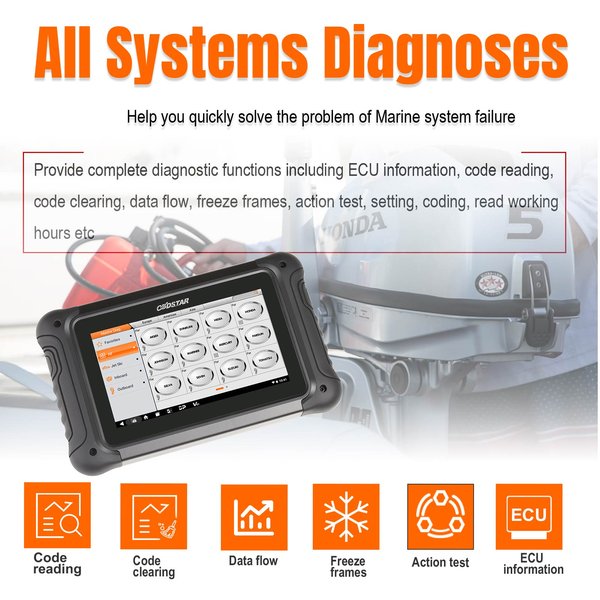 [US Ship] OBDSTAR D700 B Outboard Scanner for Mercury/ Parsun/ Envinrude