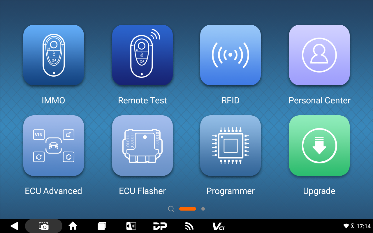 X300 Classic G3 home screen with IMMO, Remote Test, RFID, ECU Advanced, Programmer and Upgrade icons