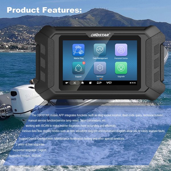 2 Years Free Update [US Ship] OBDSTAR iScan SUZUKI Marine Diagnostic Tool Support Data Flow Action Test
