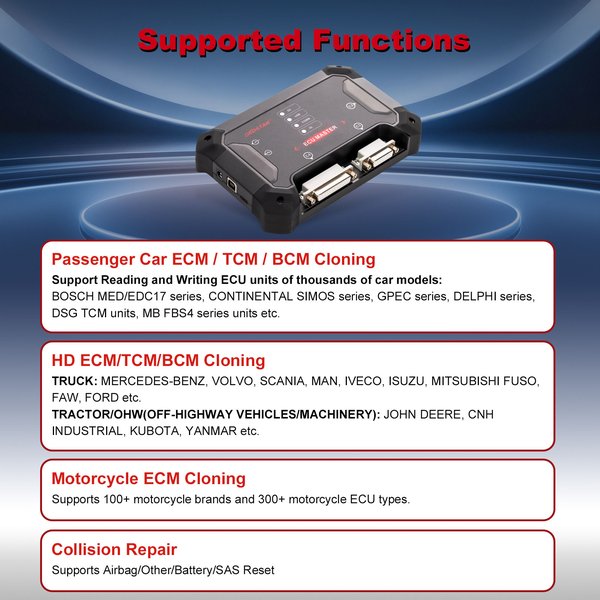 [US/ EU Ship] OBDSTAR ECU MASTER A+B+C+D Full Version for Passenger Car & EV & Motorcycle & Truck & Tractor ECM/ TCM/ BCM Clone
