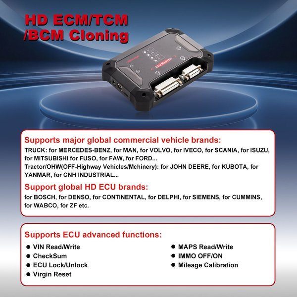 OBDSTAR ECU MASTER C Version for HD Truck & Tractor ECM/ TCM/ BCM Clone