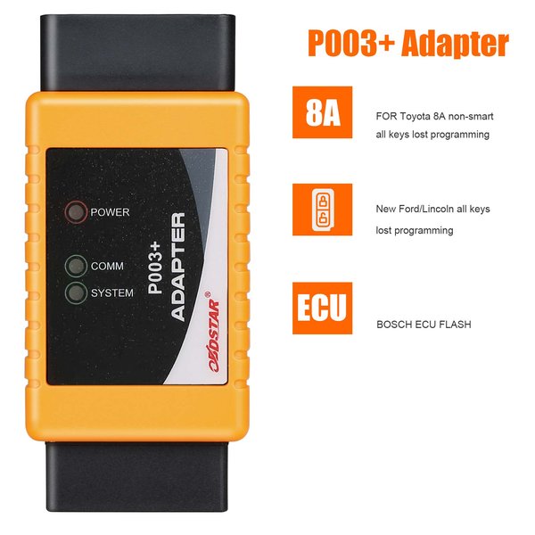 OBDSTAR P003+ Adapter Full Package with TOYOTA 8A Cable + Ford All Key Lost Cable Work with X300 DP Plus/ X300 PRO4/ MS80