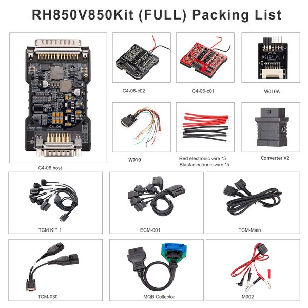 [EU Ship] OBDSTAR RH850/V850 Adapter Full Kit with MQB Collector ECM001 TCM030 TCM-Kit