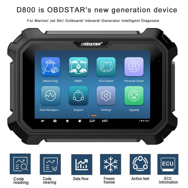 [US Ship] OBDSTAR D800 A+B+C+D Full Configuration Marine Diagnostic Tool for Jet Ski/ Outboard/ Inboard/ Generator