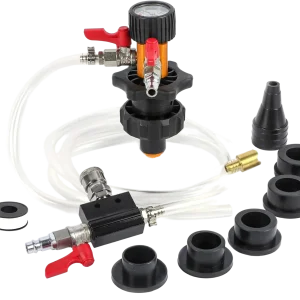 MRCARTOOL Cooling System Vacuum Refill Kit with Pressure Gauge & 5 Adapters
