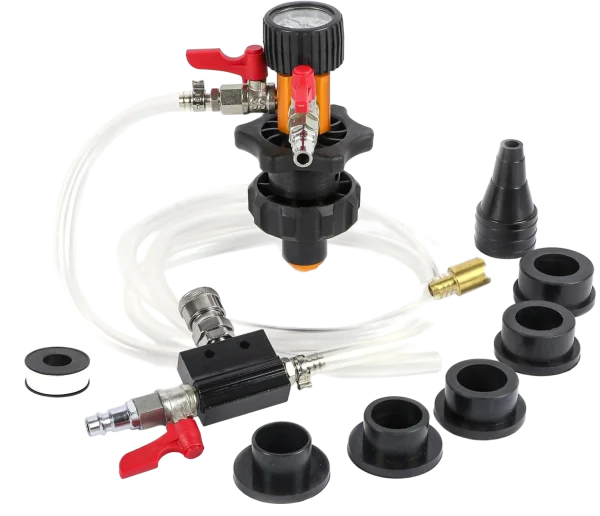 MR CARTOOL Coolant Vacuum Refill Tool Kit with Pressure Gauge, 5 Adapters & Air Connectors for Radiator and Heater Core