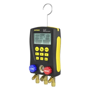 AUTOOL LM120+ Digital Manifold Gauge with 89-Refrigerant Database & Dual Temperature Inputs