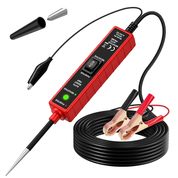 Power Circuit Probe Tester, 6-24V DC Automotive Test Light 12 Volt with 13 ft Leads Circuit Tester Breake Finder for Continuity Testing for Car SUV Truck