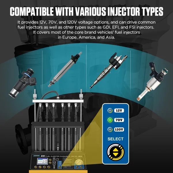 AUTOOL Automotive 6-Cylinder EFI,FSI,GDI Fuel Injector Cleaning Machine