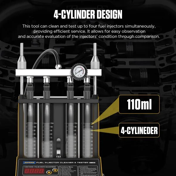 AUTOOL Ultrasonic Fuel Injector Cleaner Tester Support Petrol Motorcycle
