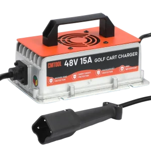 CMTOOL 48V 15A Golf Cart Battery Charger for Yamaha G29 with 3-Pin Leaf Plug & IP67 Housing