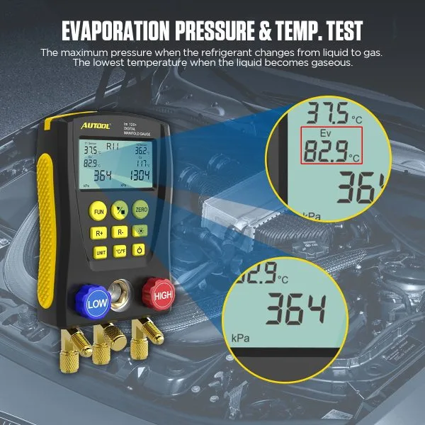 AUTOOL LM120+ Refrigerant Gauges Digital Hvac Gauges