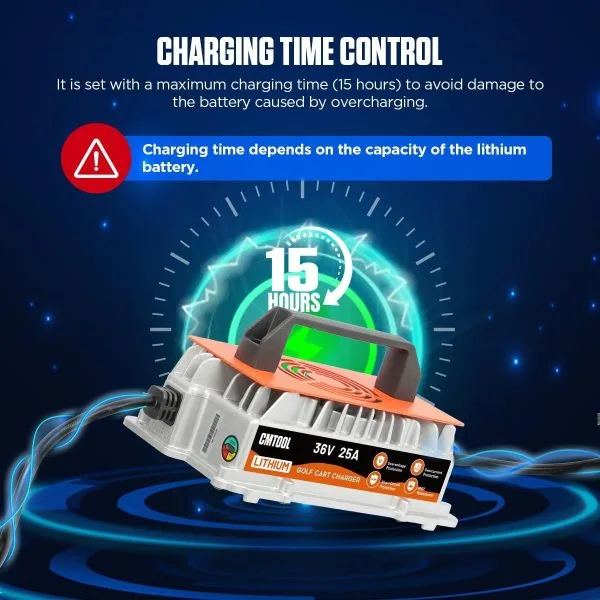CMTOOL 36V 25A Lithium Battery Charger, 1250W 43.8V Fast Charging for Golf Carts