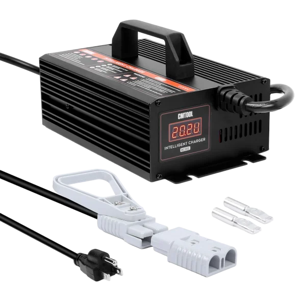 Forklift Battery Charger 24V 20A Smart Trickle Charger with LCD Display, 24 Volt 20 AMP Fully Automatic Battery Charger for 24V Lead-Acid Battery of Electric Pallet Jack/Floor Scrubber/Golf Cart