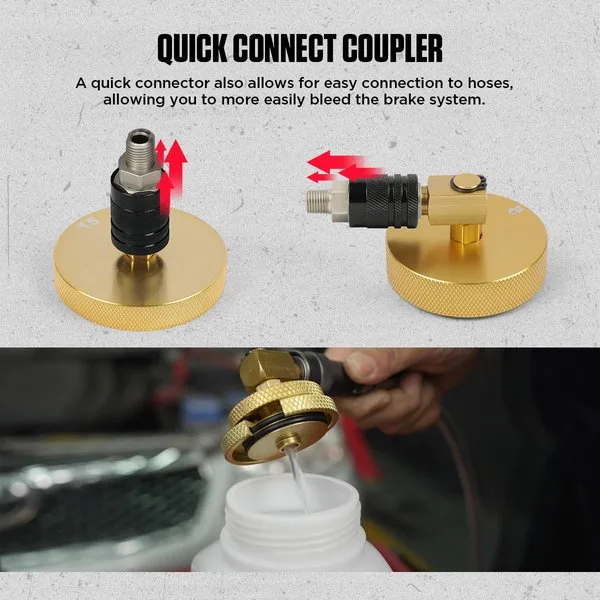 CMTOOL Master Cylinder Bleeder Kit, 20PCS Brake Bleeder Adapter Kit, Aluminum Material, Brake Pressure Bleeding Set with Quick Connector, for Most Vehicles