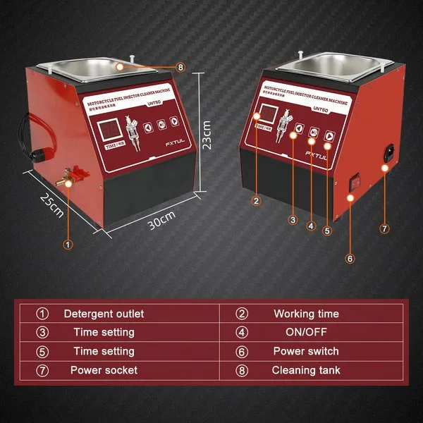 FXTUL UNT50 Ultrasonic Fuel Injector Cleaner Car Motorcycle Ultrasonic Cleaning Machine Moto Nozzle