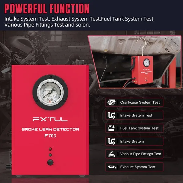 FXTUL Smoke Machine EVAP Leak Vacuum Diagnostics Smoke Detector for All Vehicles | Economy Repair | Dual Mode