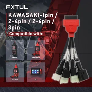 FXTUL Kawasaki 1-Pin/2-4-Pin/2-6-Pin/3-Pin Motorcycle Diagnostic Cable for M3-A/M4/M7