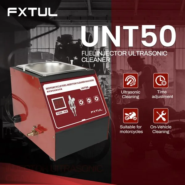 FXTUL UNT50 Ultrasonic Fuel Injector Cleaner Car Motorcycle Ultrasonic Cleaning Machine Moto Nozzle