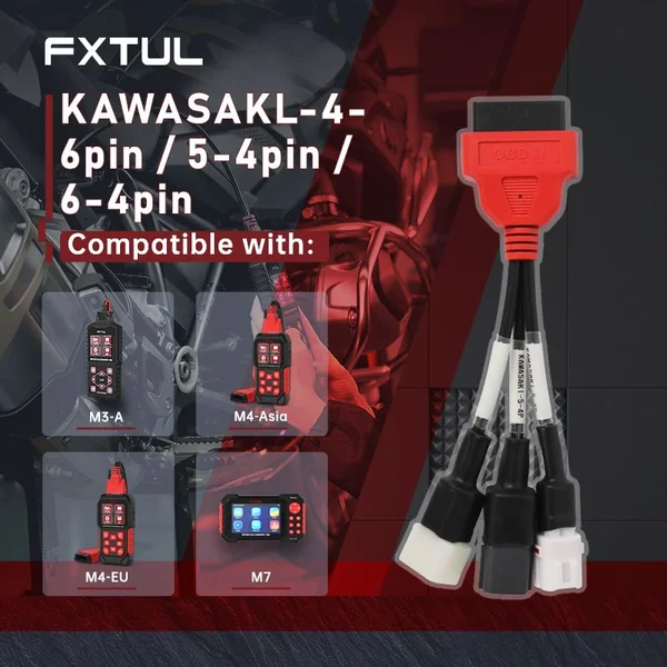 FXTUL KAWASAKL-4- 6pin/5-4pin/ 6-4pin M3-A/M4-EU/M4-Asia/M7 Motorcycle Diagnostic Tool