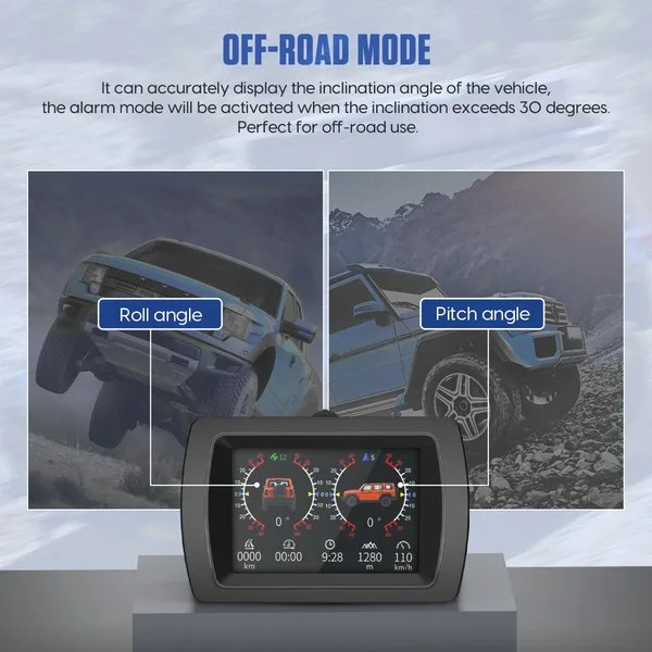 MRCARTOOL M85 Multi-function HUD GPS Inclinometer Slope Meter for Off-Road SUV Vehicles