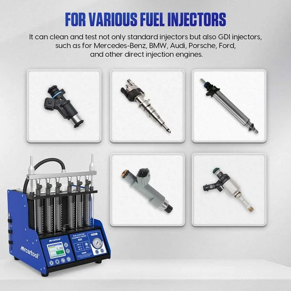 MRCARTOOL V310 Six-Tube Car Injector Tester Fuel Injector Supports GDI