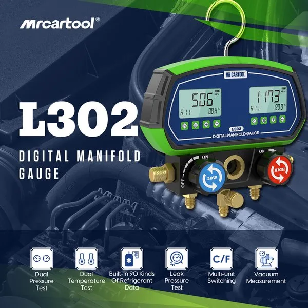 MRCARTOOL L302 Digital Refrigerant Gauge & HVAC gauges​