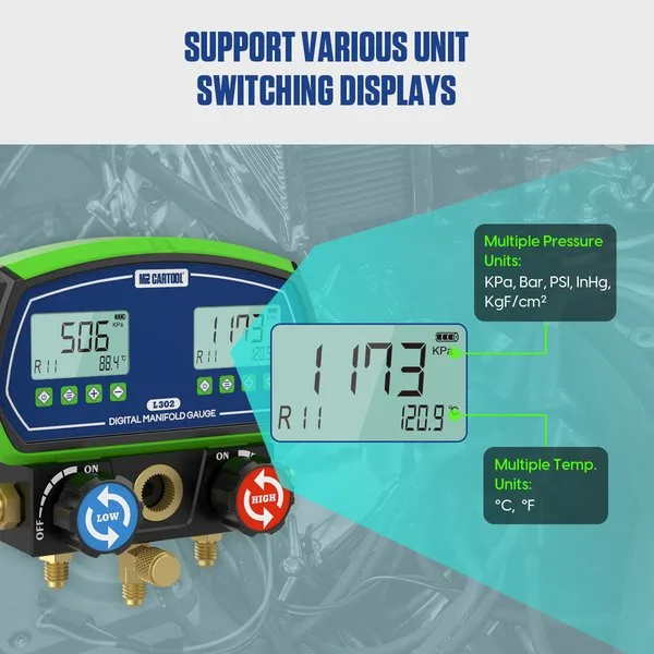 MRCARTOOL L302 Digital Refrigerant Gauge & HVAC gauges​