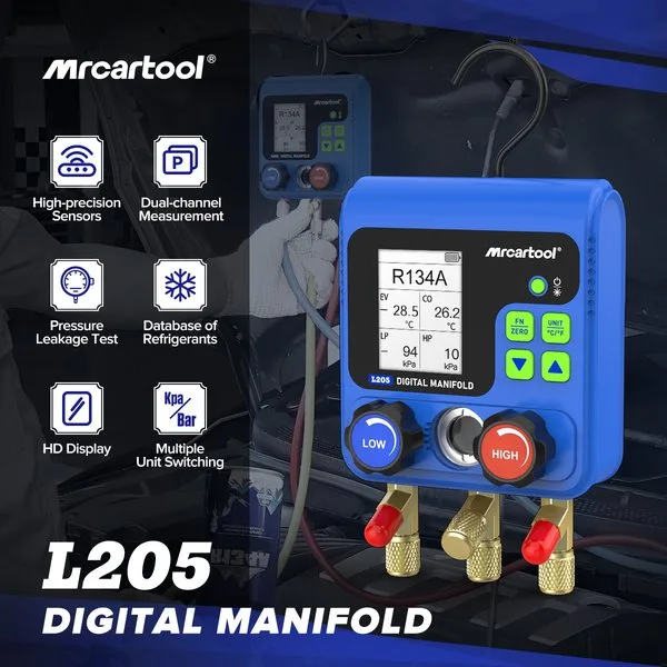MRCARTOOL L205 HVAC Manifold Gauge Set AC Gauges
