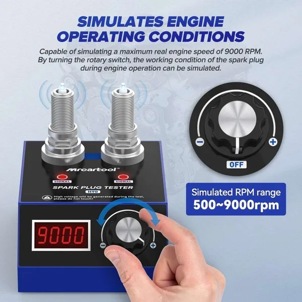 MRCARTOOL H90 Spark Plug Tester Tool Dual Hole