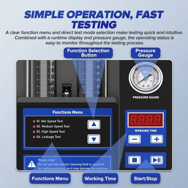 MRCARTOOL V103 Fuel Injector Tester, 4 Modes Diagnostic Machine