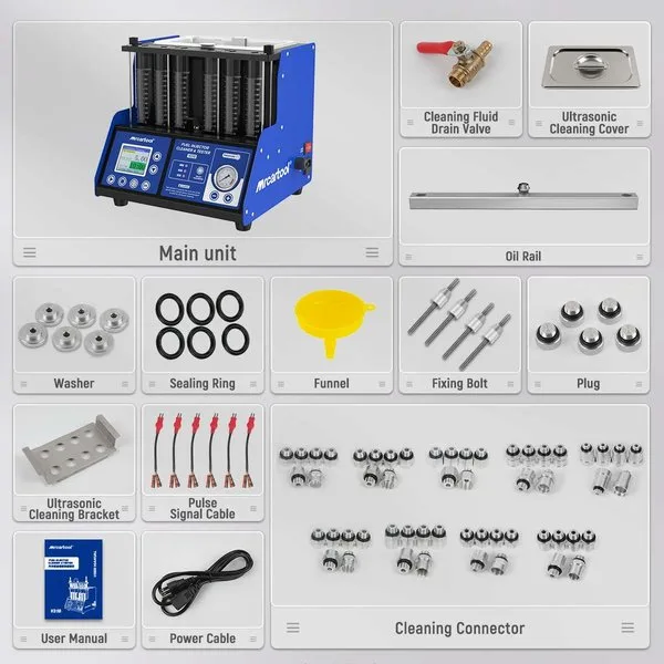 MRCARTOOL V310 Six-Tube Car Injector Tester Fuel Injector Supports GDI