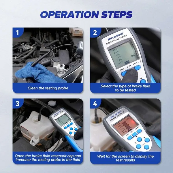 MR CARTOOL F60 Brake Fluid Tester with HD Blackit Screen