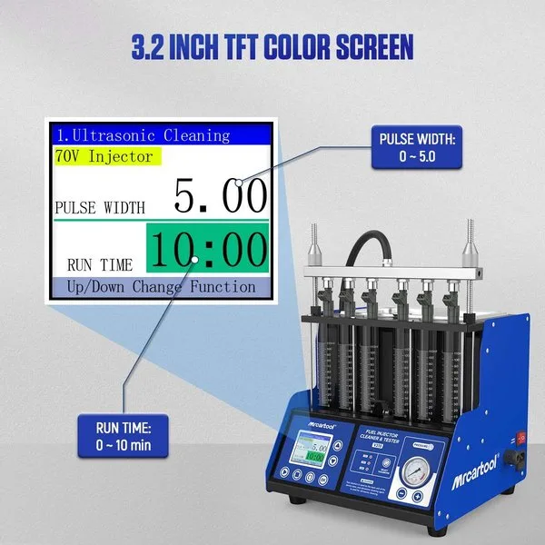MRCARTOOL V310 Six-Tube Car Injector Tester Fuel Injector Supports GDI