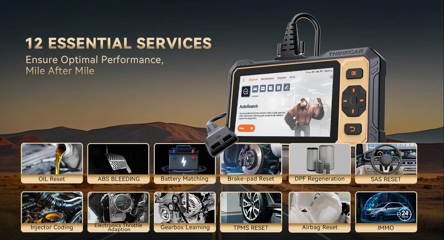 ThinkScan 662 with its 12 service functions, from oil reset and ABS bleeding to TPMS reset and airbag reset
