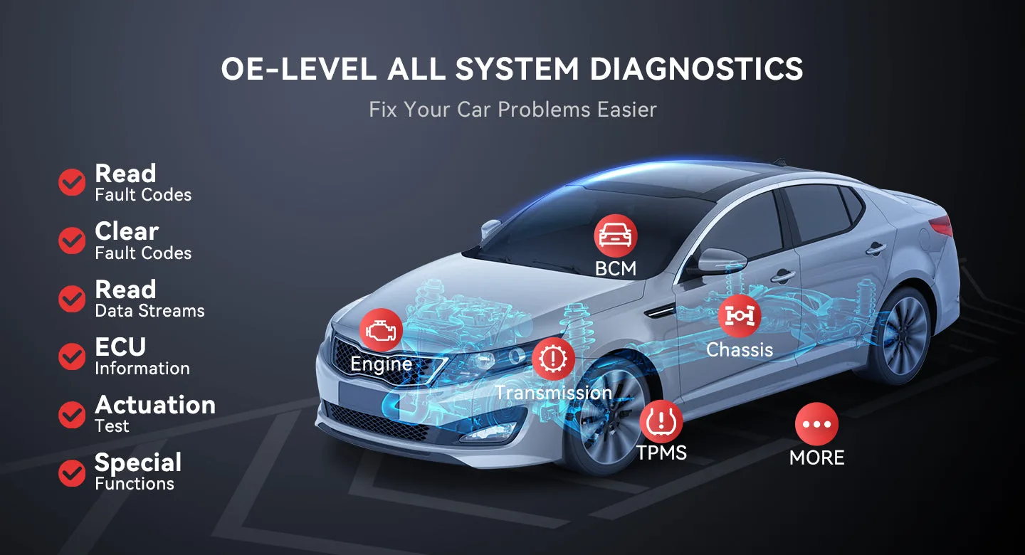 MUCAR VO7 OE-level all system diagnostics overview